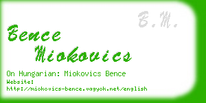 bence miokovics business card